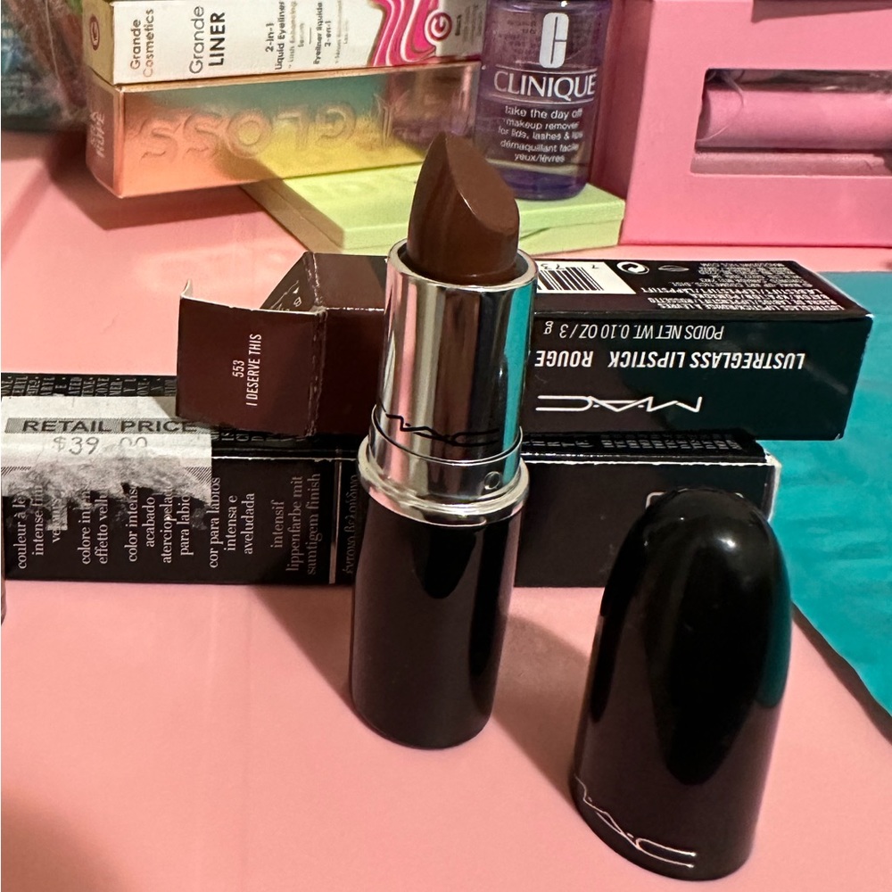 Mac lustreglass lipstick in color I deserve this